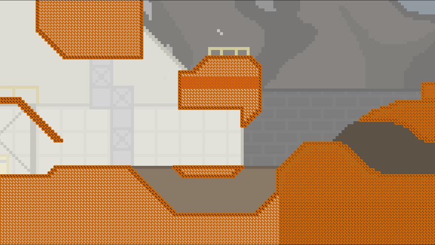 A Gang Garrison 2 map with each tile of wall covered with a triangulated quad.